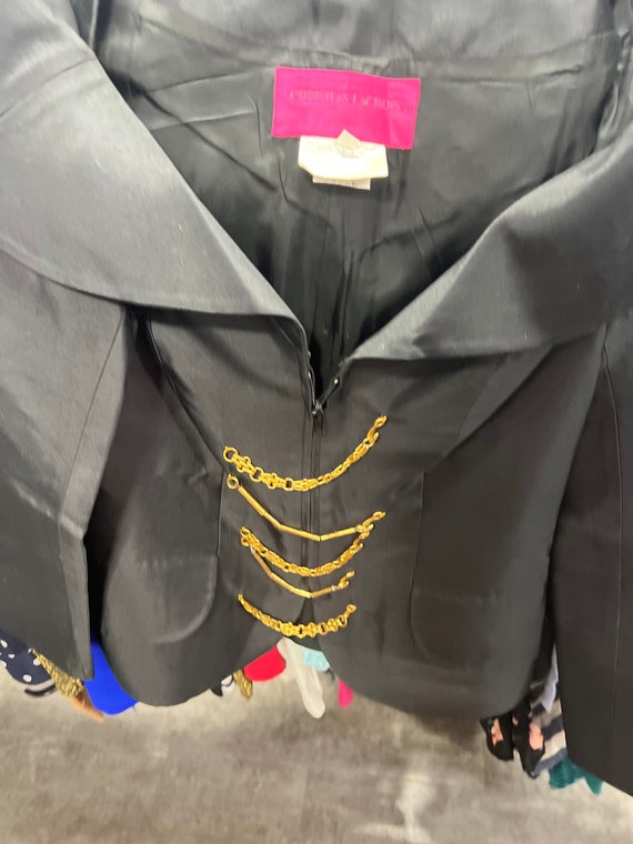 Christian Lacroix Silk Blazer With Gold Chains
