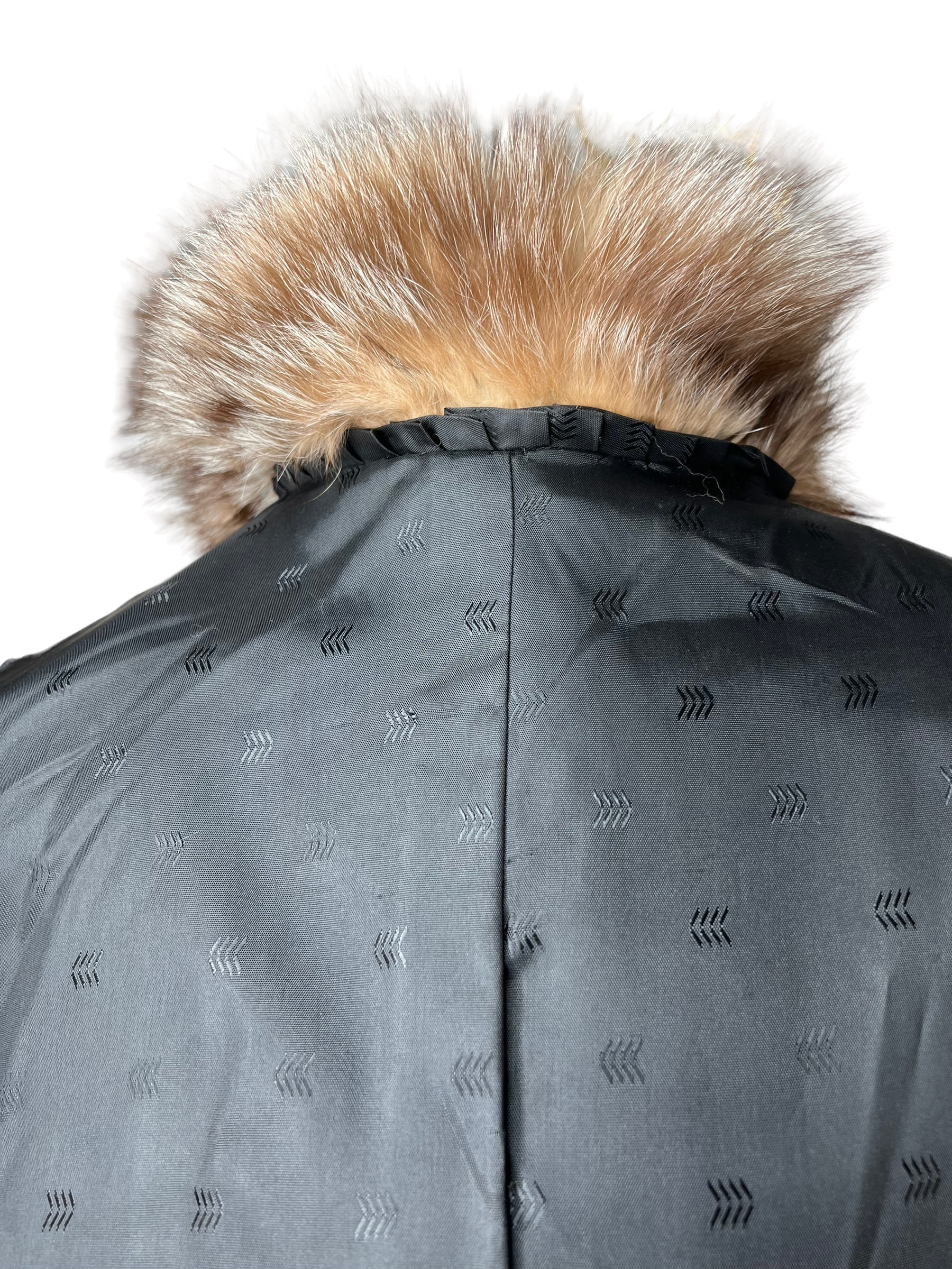 Fox Fur Panel Mid Lenght Fur Coat