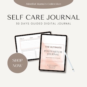 Self Care Journal, Self Love Journal, Postpartum Journal, Motherhood Workbook, Self Care Workbook, Postpartum, self care planner, selfcare