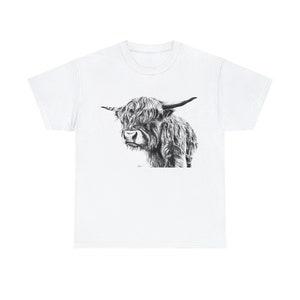 Highland Cow Shirt, Cute Cow Shirt, Gifts for Mom, Cow Drawing, Farm Tee, Ranch life, City slicker