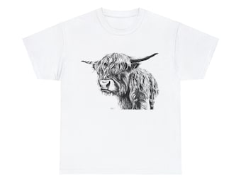 Camisa de vaca de las tierras altas, camisa de vaca linda, regalos para mamá, dibujo de vaca, camiseta de granja, vida de rancho, impermeable de la ciudad