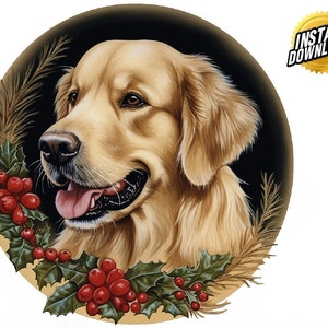 Unleash the Holiday Spirit | Golden Retrievers Christmas Dogs PNG Bundle. | Instant Digital Download | HD Clip Art Bundle Tshirt Graphics
