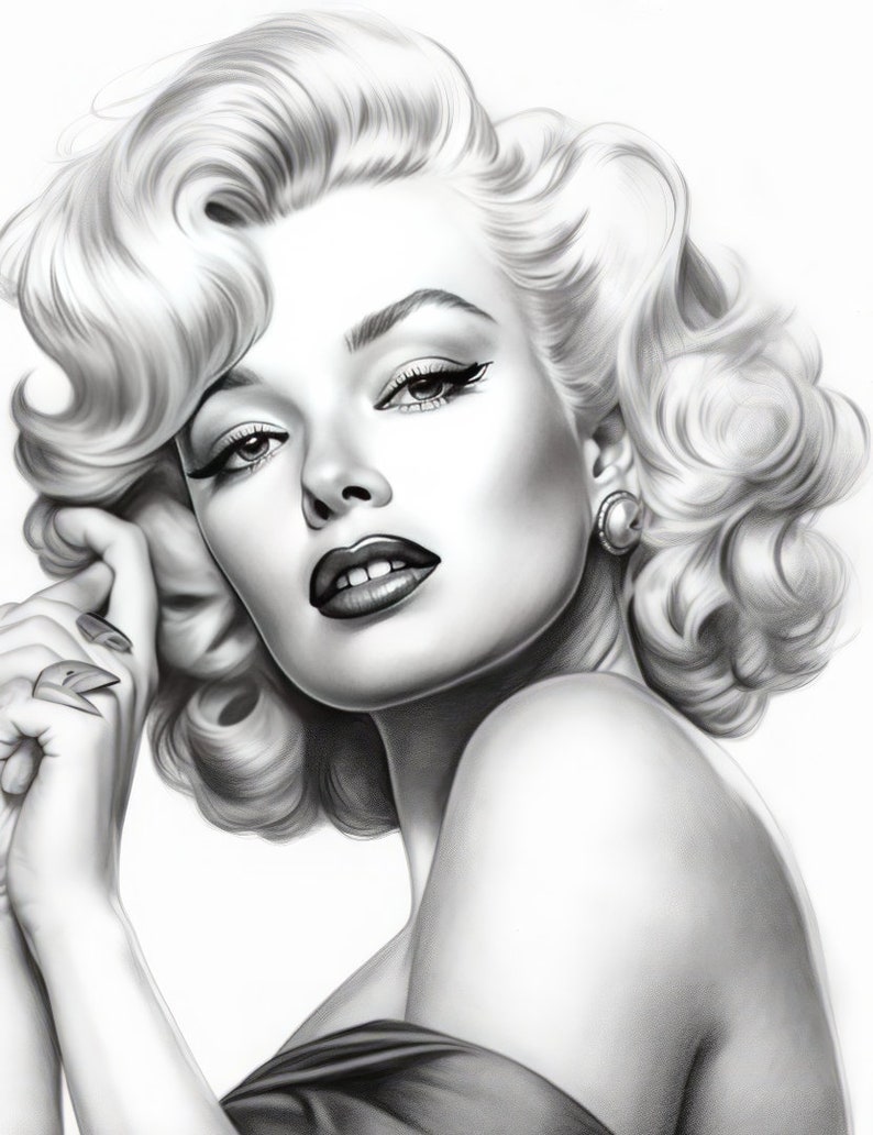 Marilyn Monroe Premium Coloring Pages Printable Hollywood - Etsy Australia