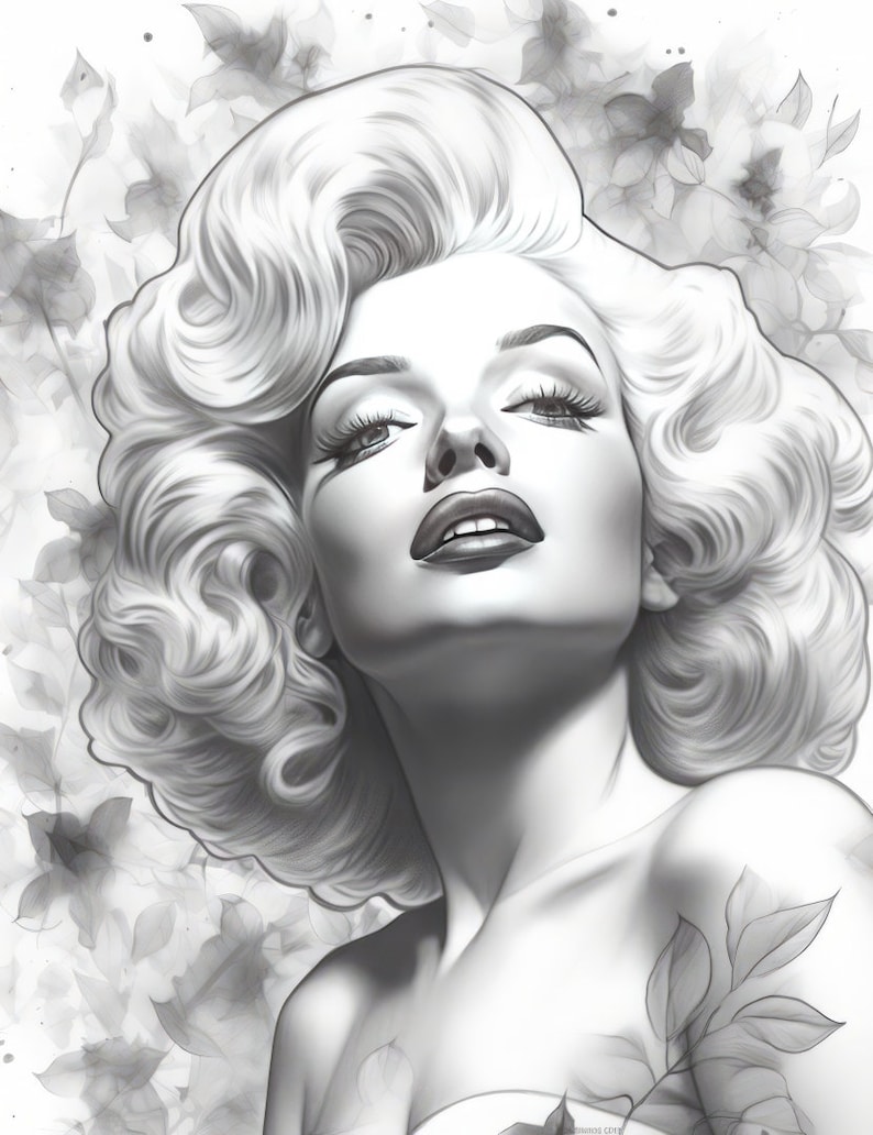 Marilyn Monroe Premium Coloring Pages Printable Hollywood Icon Adult