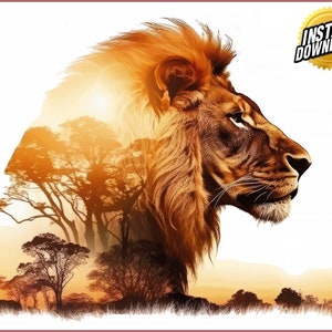 African Savannah  HD PNG Art Bundle | Original Arts Collection, Commercial License POD | Lions, Zebras, Giraffes, Elephants Ultra Detailed