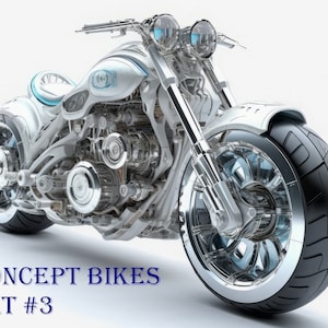 Original Exotic Concept Motorcycles Clip Art Designs HD PNG Image Bundle - T-Shirts, Branding, Tattoos, Posters Sublimation POD Motorbikes