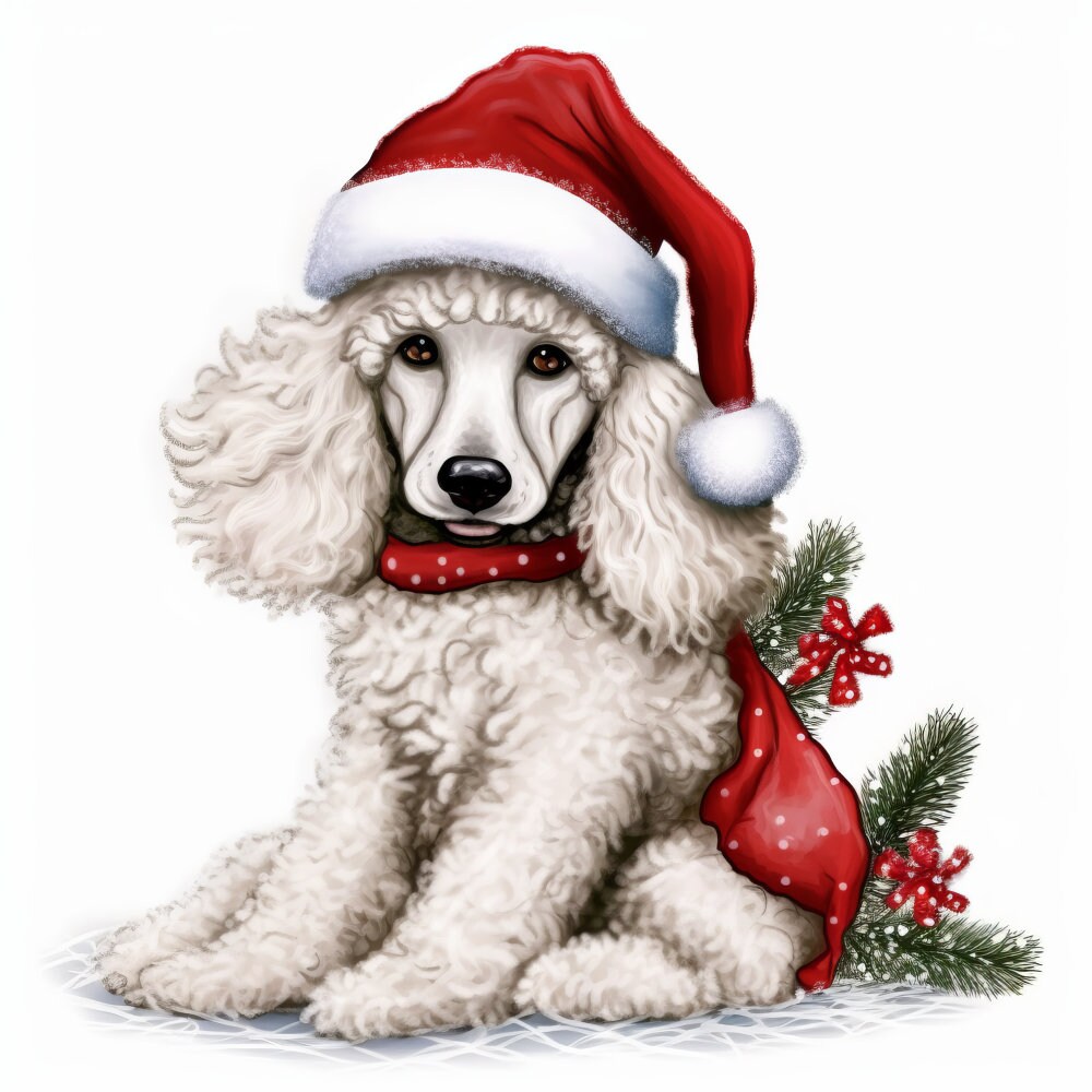 Unleash the Holiday Spirit Poodles Christmas Dogs PNG Bundle. Instant 