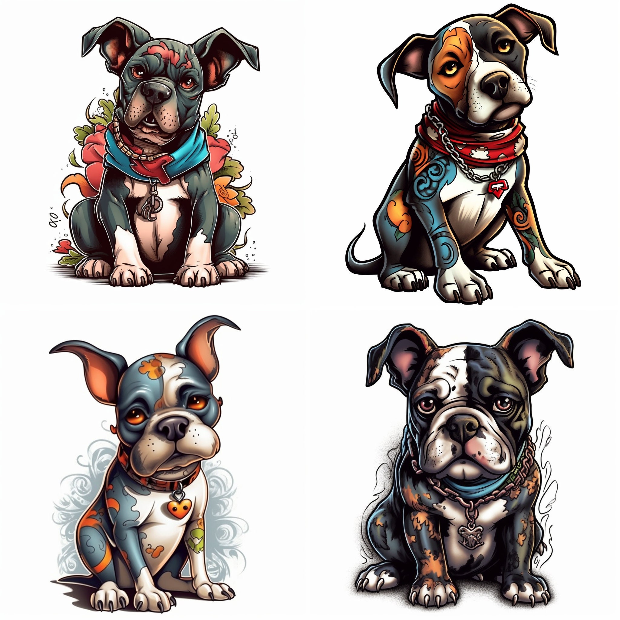 200+ Original Cute Colorful Dogs Clip Art Designs HD PNG Image Bundle ...