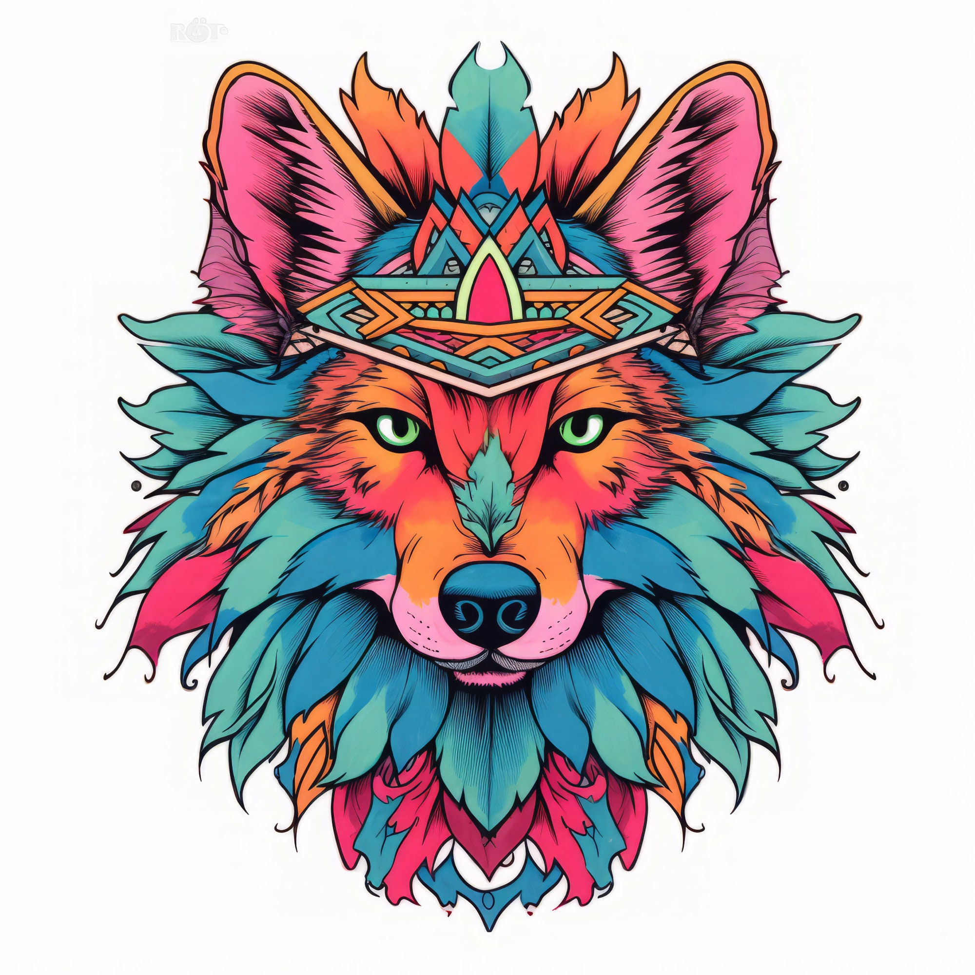 Native American Wolves Clip Art Designs HD PNG Image Bundle - for T ...