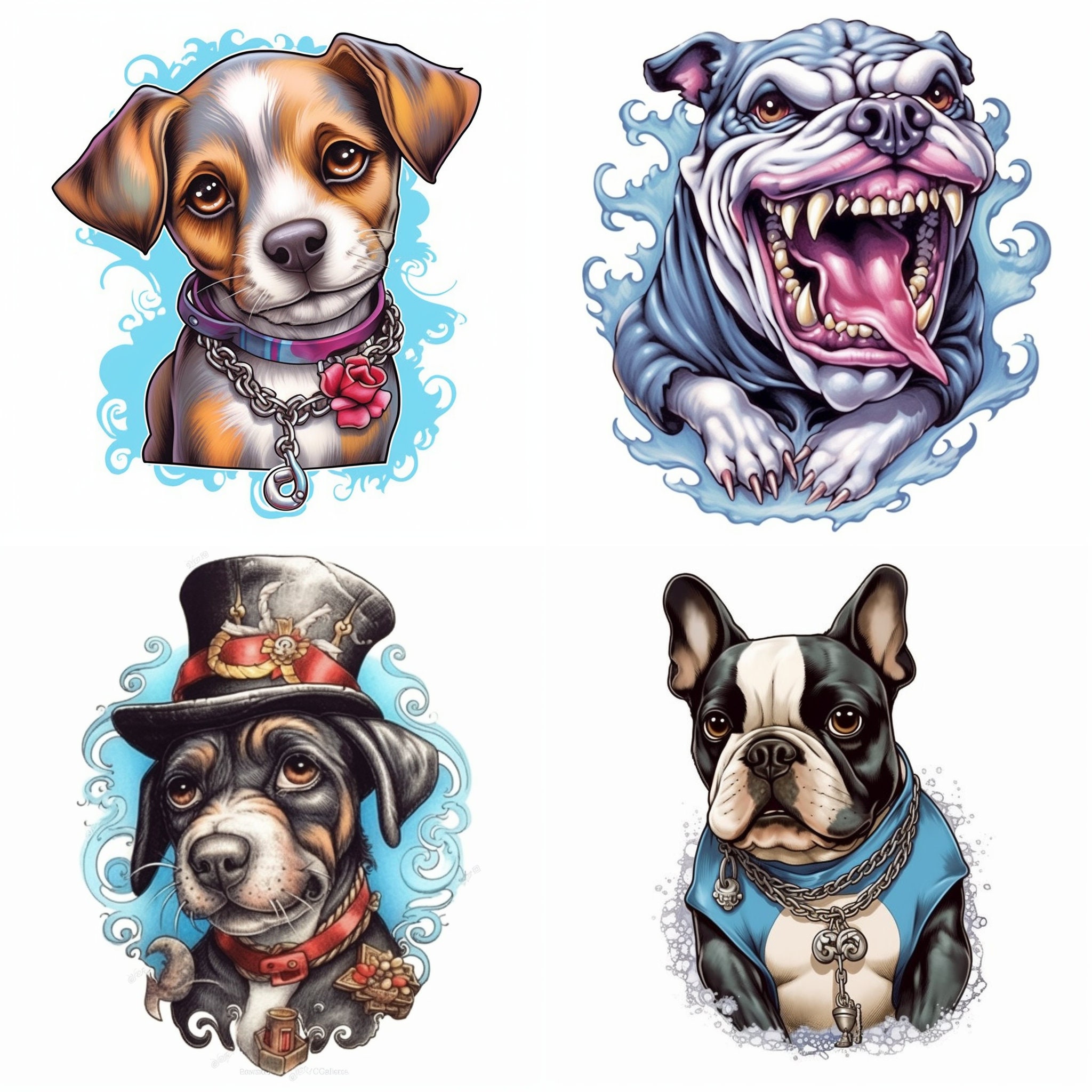 200+ Original Cute Colorful Dogs Clip Art Designs HD PNG Image Bundle ...