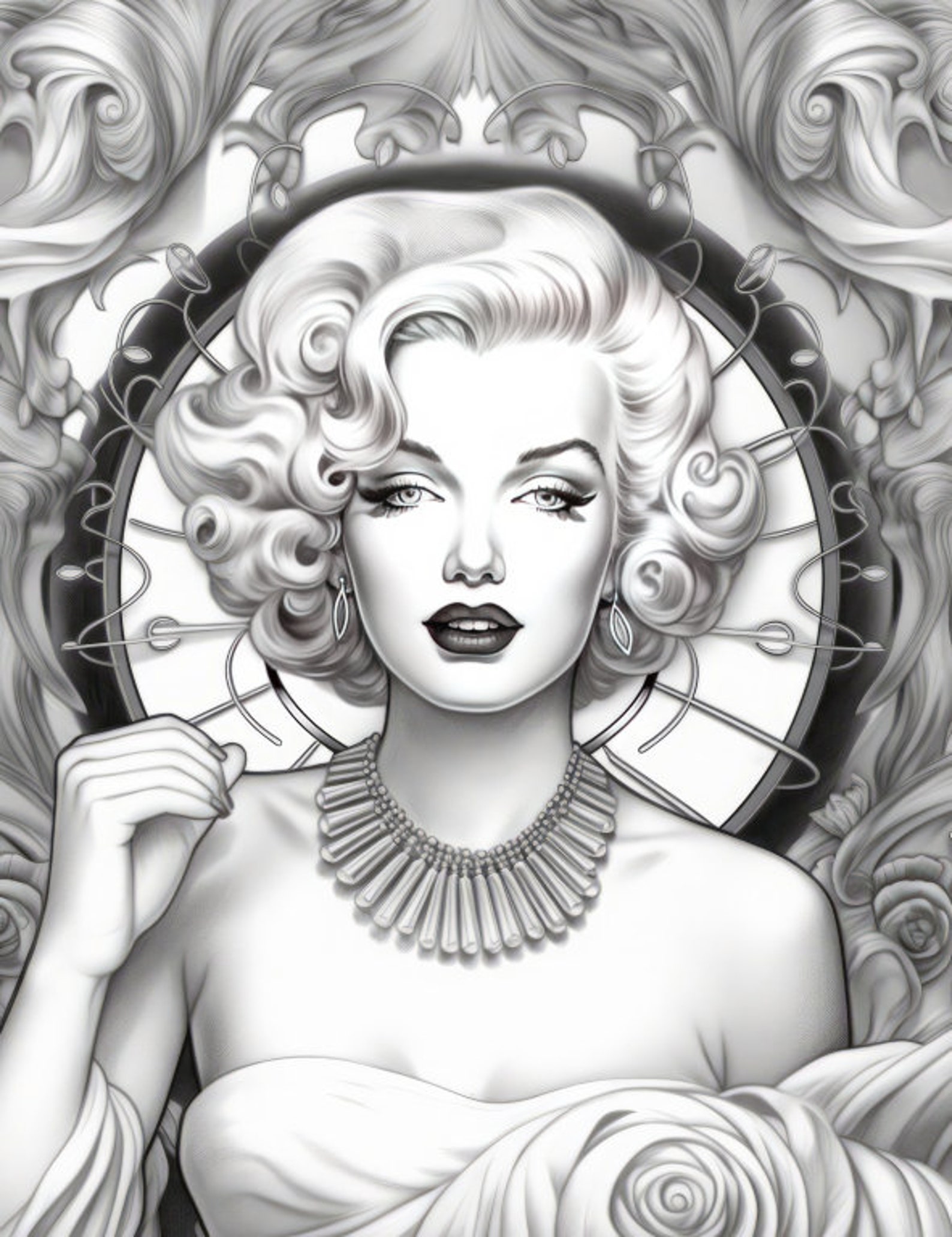 Marilyn Monroe Premium Coloring Pages Printable Hollywood Icon Adult