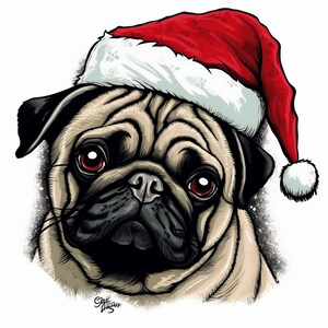 Unleash the Holiday Spirit Pugs Christmas Dogs PNG Bundle. - Etsy Australia