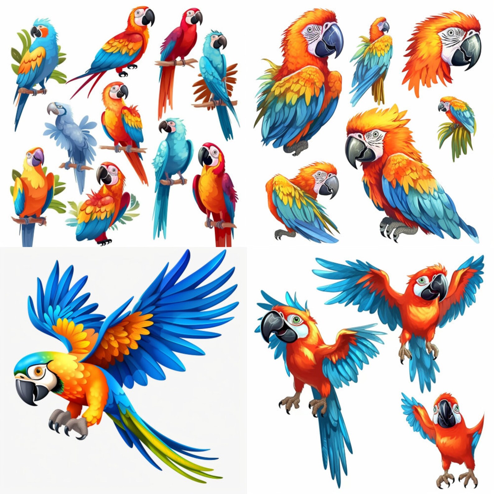 Curated visual reference: Commercial Macaw Housing With Safety Features Reference: Exquisite Macaw Birds Art Sublimation Bundle 100 Png Images At