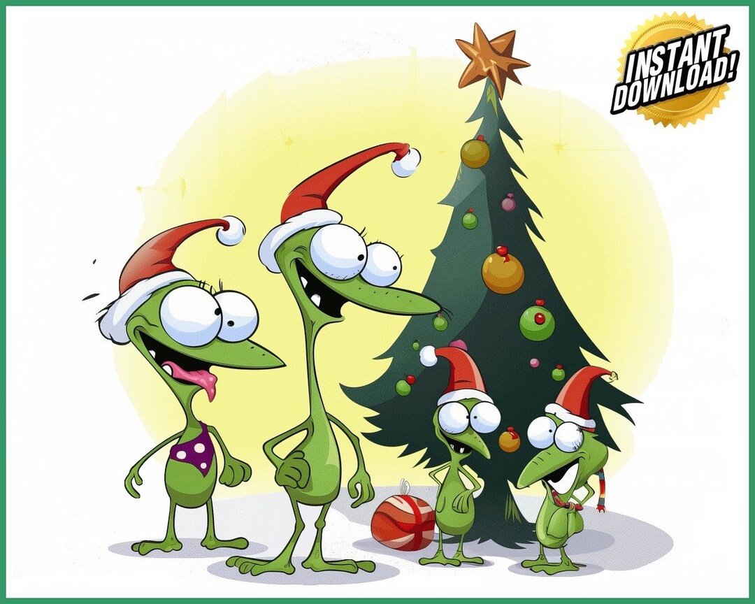 Alien Christmas HD PNG Art Bundle Original Arts Collection Etsy
