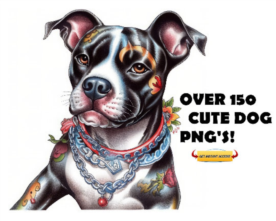 150 Original Cute Colorful Dogs Clip Art Designs HD PNG Sublimation ...