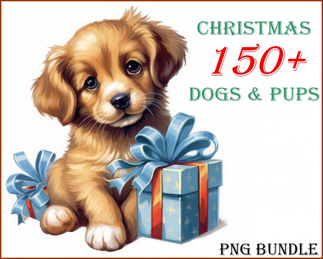 Unleash the Holiday Spirit With 150 Christmas Dogs PNG Bundle. Instant 