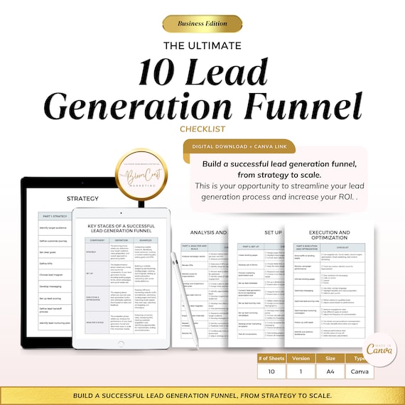10 Lead Generation Funnel Checklist: Strategy to Scale - Editable Template