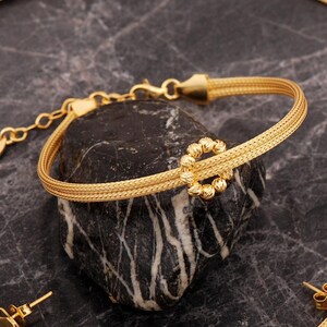 Midyat Woven Mesh Jewelry Set: 22K Gold Plated 925 Sterling Silver image 4