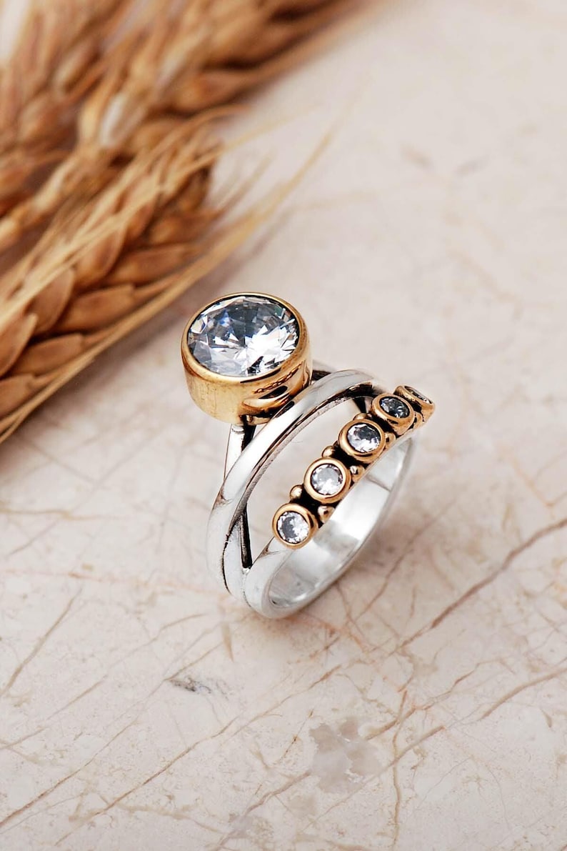 Natural Stone Ring: 925 Sterling Silver with Quartz, Ruby, Amethyst, Emerald, Onyx image 5