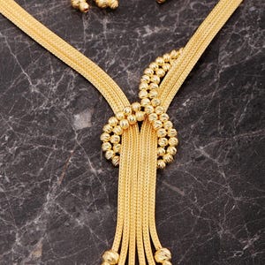 Midyat Woven Mesh Jewelry Set: 22K Gold Plated 925 Sterling Silver image 3