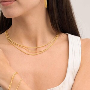 Midyat Woven Mesh Jewelry Set: 14k Gold Plated 925 Silver Necklace, Bracelet & Earrings image 2