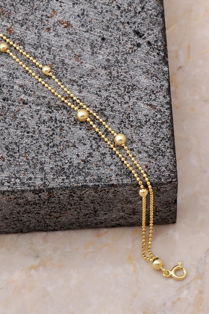 Gold‑Plated Double‑Row Silver Hair Chain, 23 cm + 3 cm Extension image 5