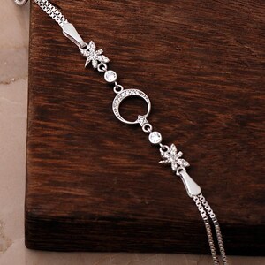 Turkish Star and Dragonfly Bracelet: Rhodium‑Plated 925 Sterling Silver with Zircon Accents image 2