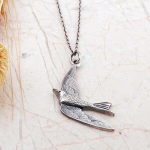 Antique Silver Dove Pendant Necklace, 50cm Chain image 3