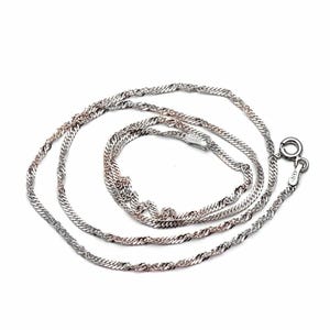Rhodium Plated Silver Chain, 45 cm, 2 mm Thickness, 925 Sterling Silver