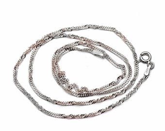 Rhodium Plated Silver Chain, 45 cm, 2 mm Thickness, 925 Sterling Silver