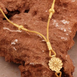 Handcrafted Kazaziye and Telkari necklace with a golden finish