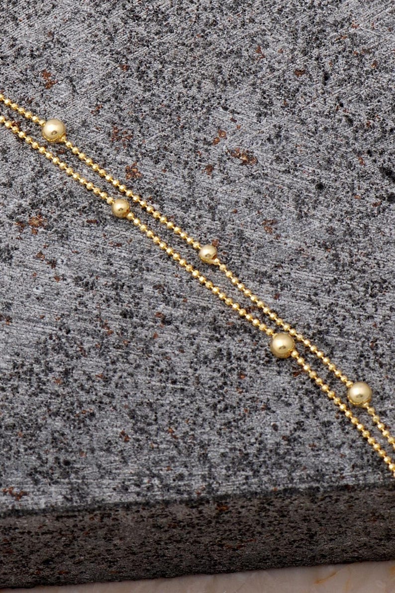 Gold‑Plated Double‑Row Silver Hair Chain, 23 cm + 3 cm Extension image 4