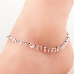 Zircon Hair Hoop: 925 Sterling Silver with Rose Gold Plating, 21 cm Extendable