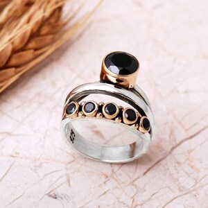 Natural Stone Ring: 925 Sterling Silver with Quartz, Ruby, Amethyst, Emerald, Onyx image 7