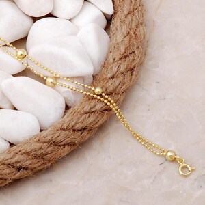 Gold‑Plated Double‑Row Silver Hair Chain, 23 cm + 3 cm Extension image 3