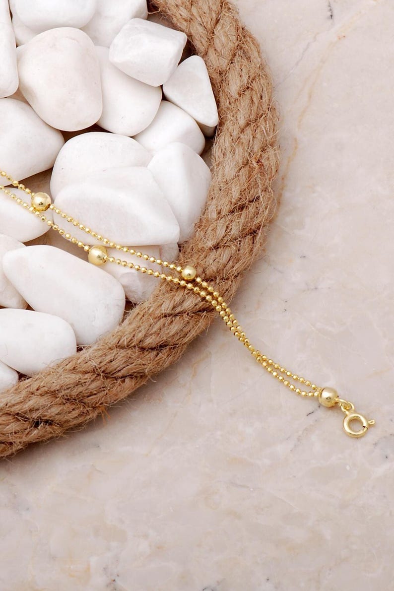 Gold‑Plated Double‑Row Silver Hair Chain, 23 cm + 3 cm Extension image 3