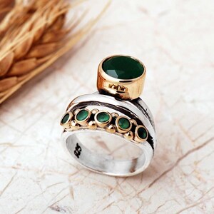 Natural Stone Ring: 925 Sterling Silver with Quartz, Ruby, Amethyst, Emerald, Onyx image 6