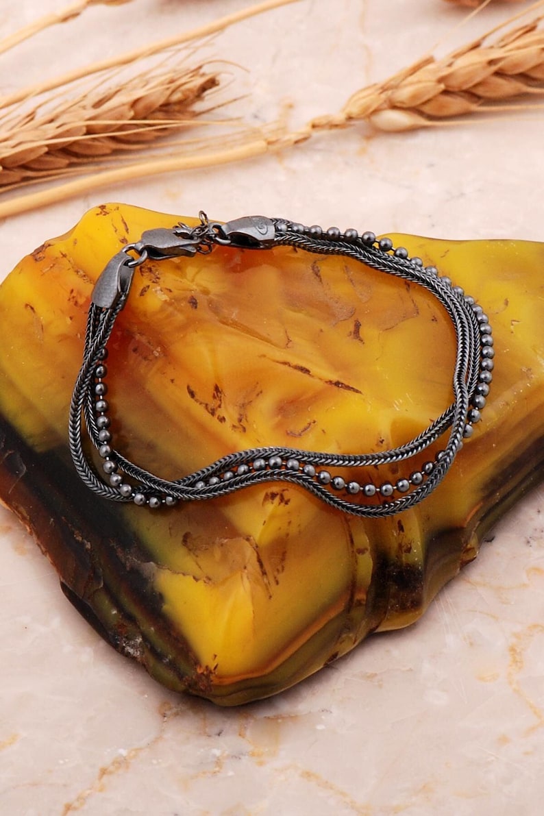 Midyat Weave Silver Bracelet: Adjustable 925 Sterling Silver with Black Oxide Finish image 2