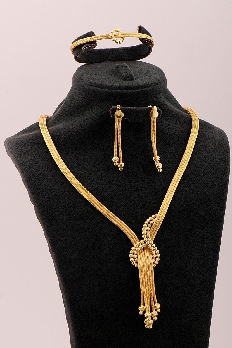 Midyat Woven Mesh Jewelry Set: 22K Gold Plated 925 Sterling Silver image 2