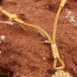Handcrafted Kazaziye and Telkari necklace with a golden finish