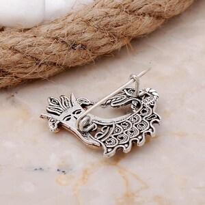 Handmade Sterling Silver Brooch Featuring Queen Silhouette with Filigree Design and Ruby Emerald Gem Accents