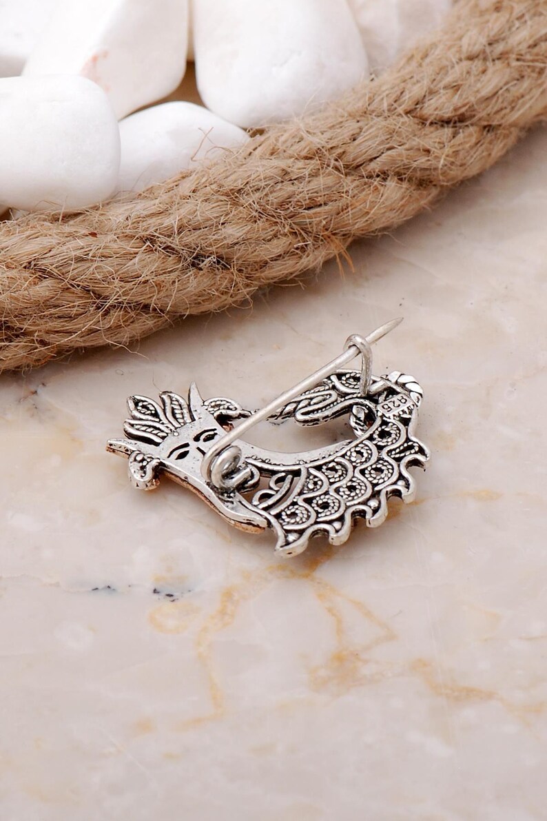Handmade Sterling Silver Brooch Featuring Queen Silhouette with Filigree Design and Ruby Emerald Gem Accents