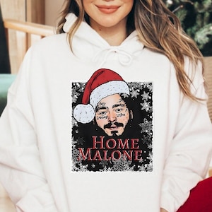 Home Malone Hoodie, Ugly Christmas Hoodie, Funny Christmas Hoodie, Home Alone Hoodie, Christmas Gift Idea, Ghost Malone Hoodie, Santa Hoodie