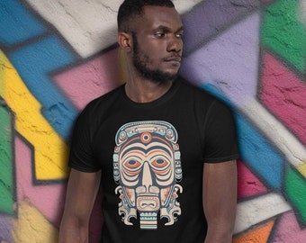 Haida Tlingit Art Unisex T-shirt - Totem Pole Mask & Pacific Northwest Native American Tribute