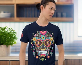 Dia de los Muertos Unisex T-Shirt - Embrace Mexican Folklore with Mystic Calavera Art Style Tee