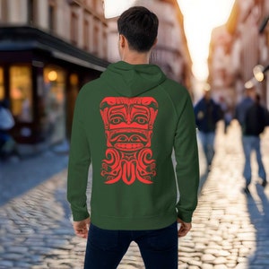 Haida Tlingit Art Unisex Eco Hoodie - Totem Pole and Indigenous Pacific Northwest Spirit