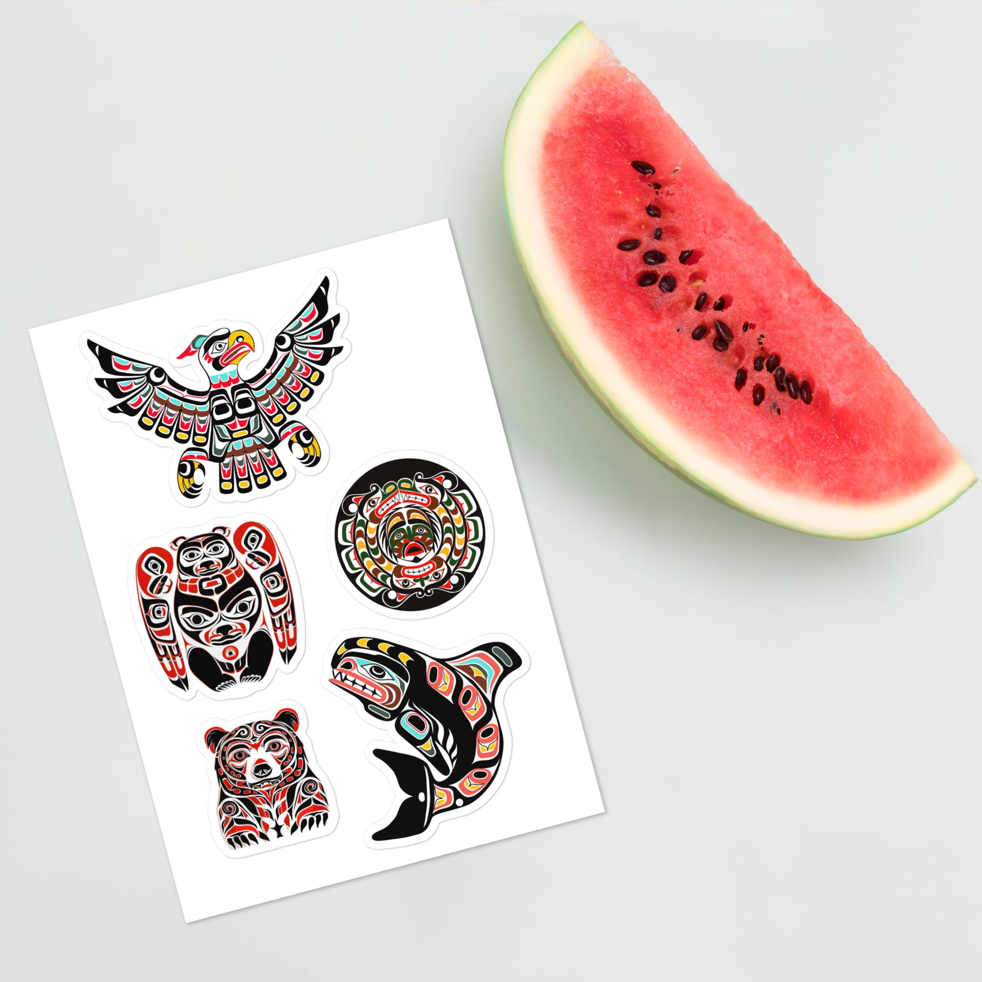 Haida Tlingit Sticker Sheet | 5 Native American Totem Decals | Pacific ...