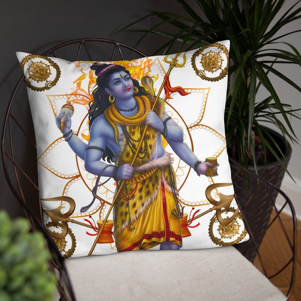 Shiva Om Namah Shivaya Pillow - Find Peace and Bliss in Spiritual Art
