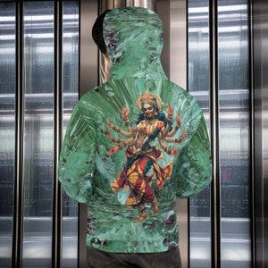 Maha Kali Psychedelic Unisex Hoodie - Om Gam Ganapataye Namaha