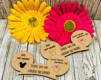 Personalized Disney pixie dust thank you tags for cast members, magic maker appreciation Disney vacation  token gifts for Disney lovers